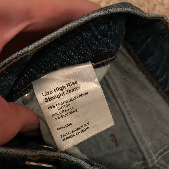 Reformation Liza ultra high rise, straight jeans in color, Newport. Size 24 - Picture 5 of 6